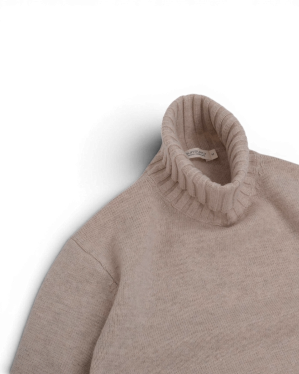 Almond Beige Wool/Cashmere Rollneck