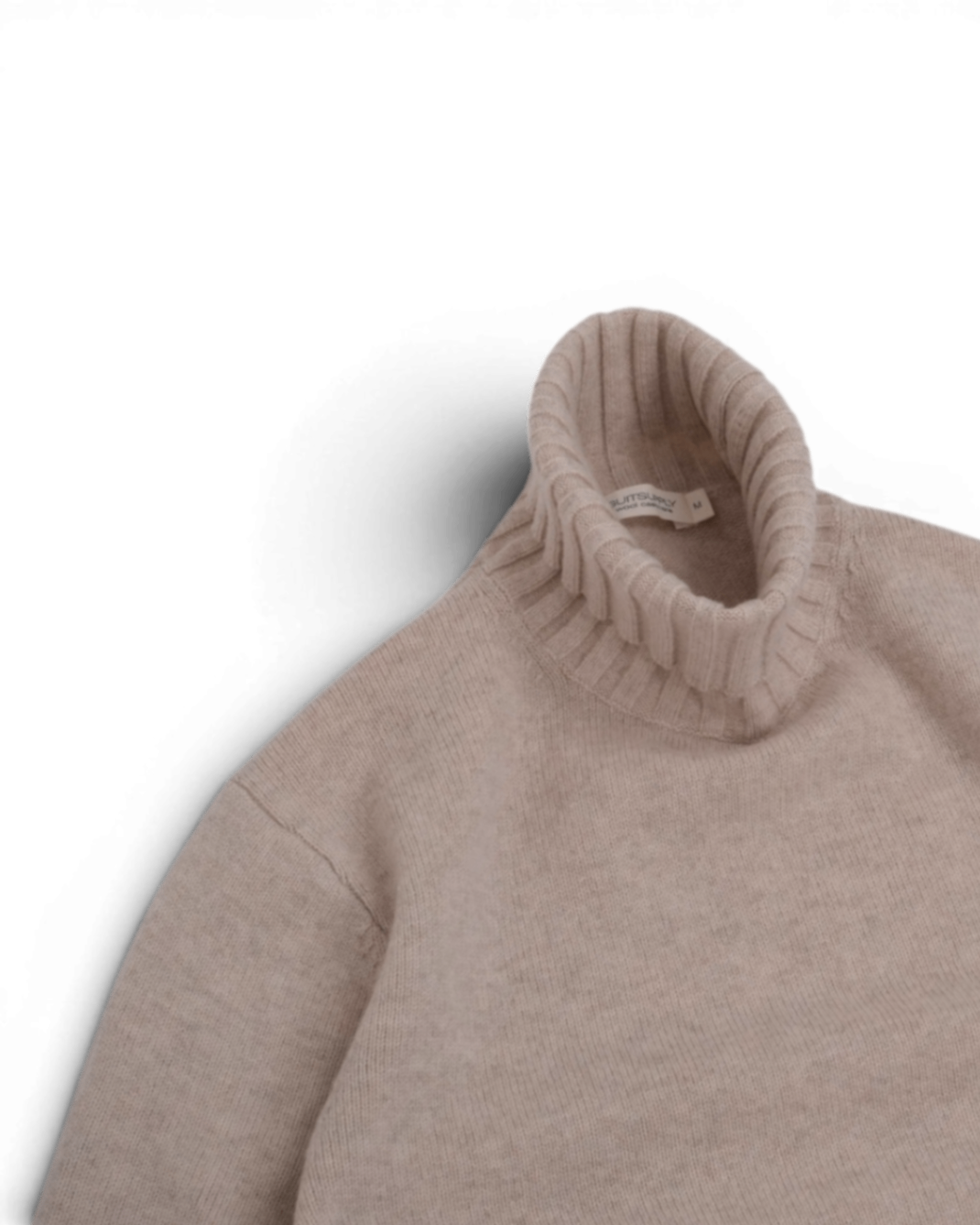 Almond Beige Wool/Cashmere Rollneck