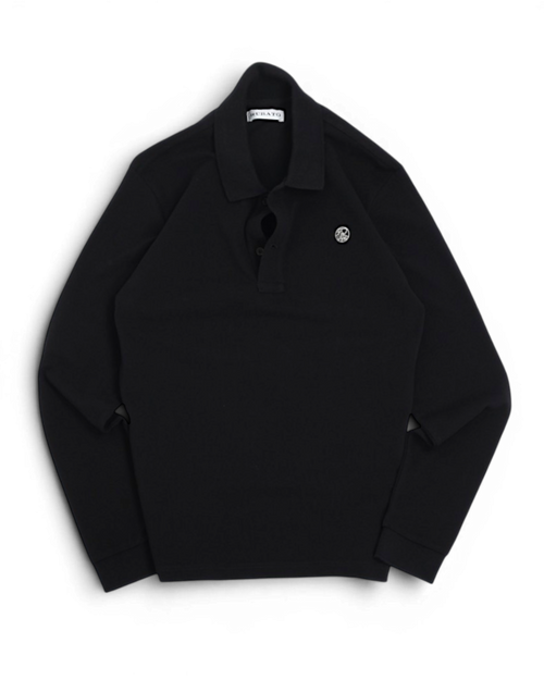 Black Pique Polo