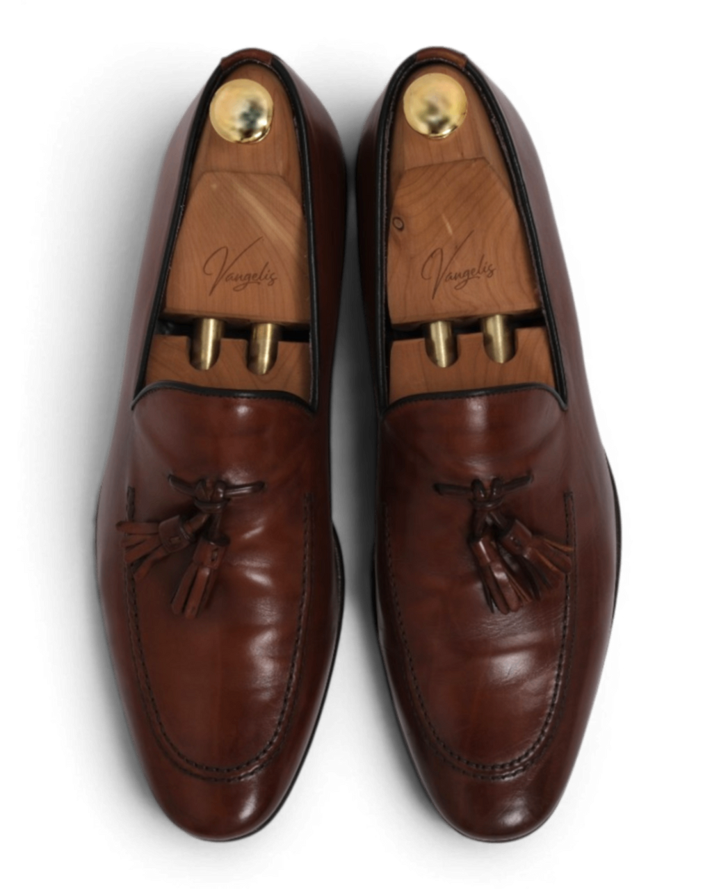 Cognac Leather Tassel Loafers