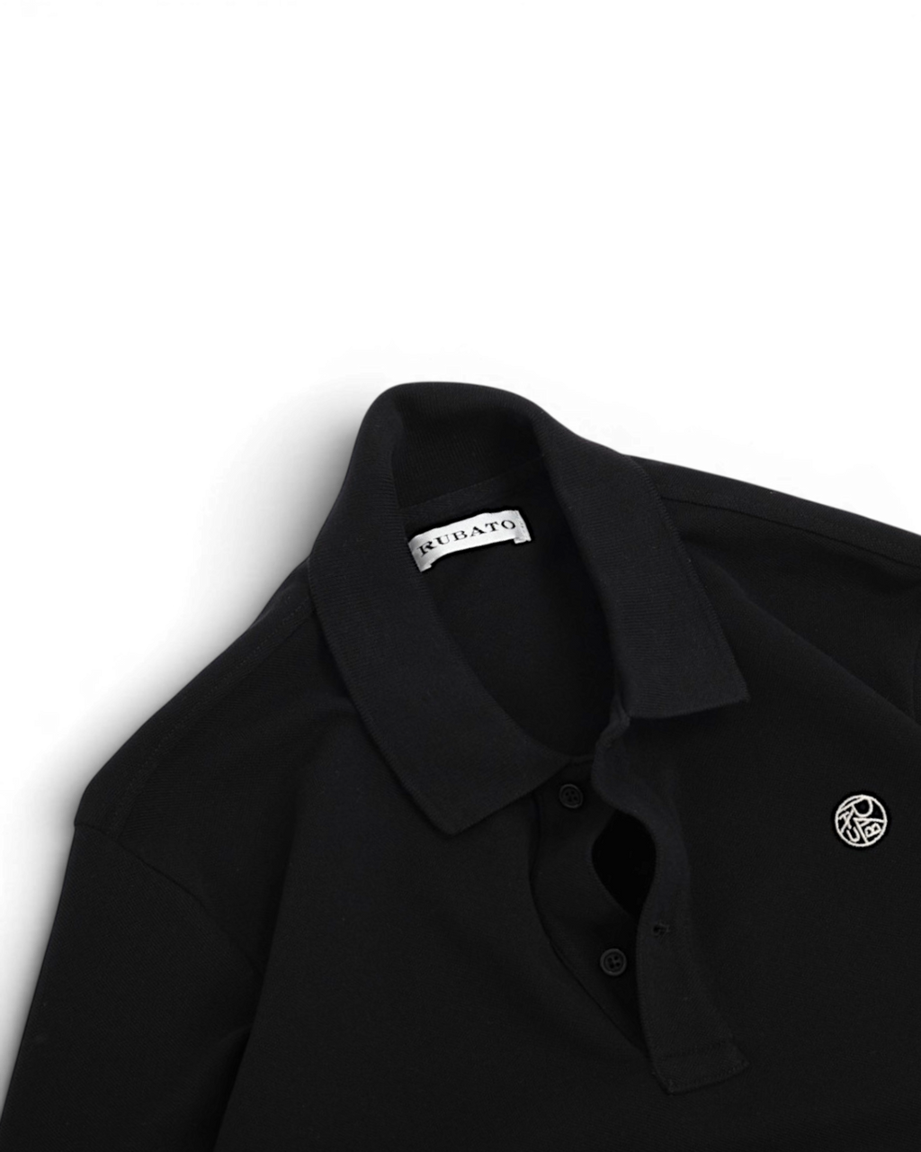Black Pique Polo