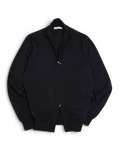 Navy Merino Wool Zip Cardigan