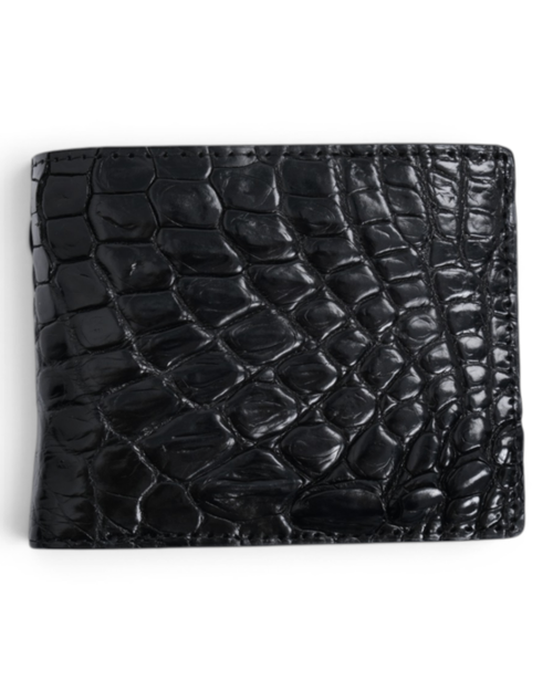 Black Crocodile Bifold Wallet