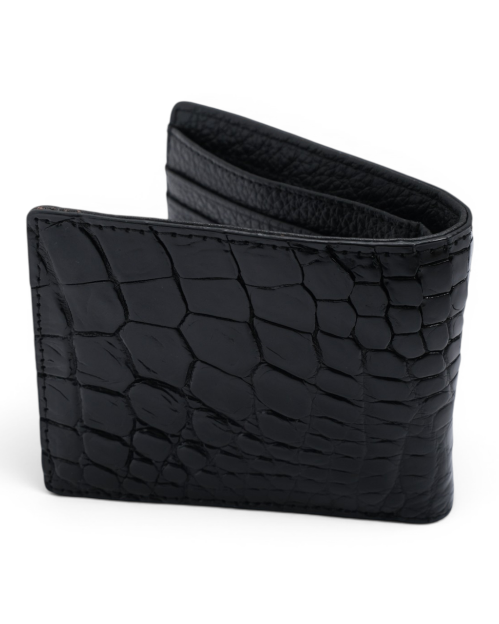 Black Crocodile Bifold Wallet