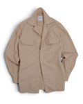 Beige Linen Camp Collar Shirt