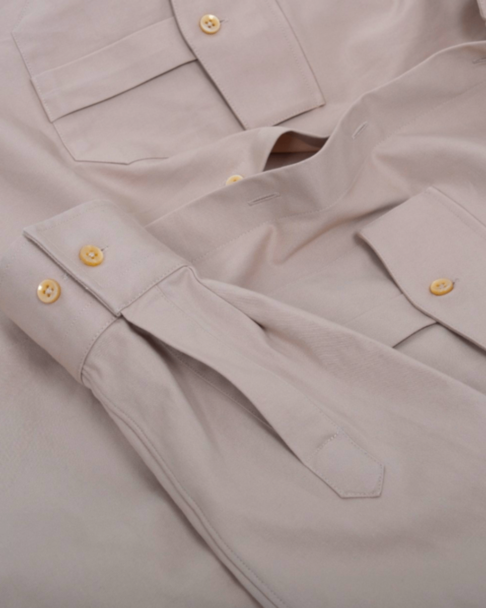 Beige Twill Albini Fatigue Shirt
