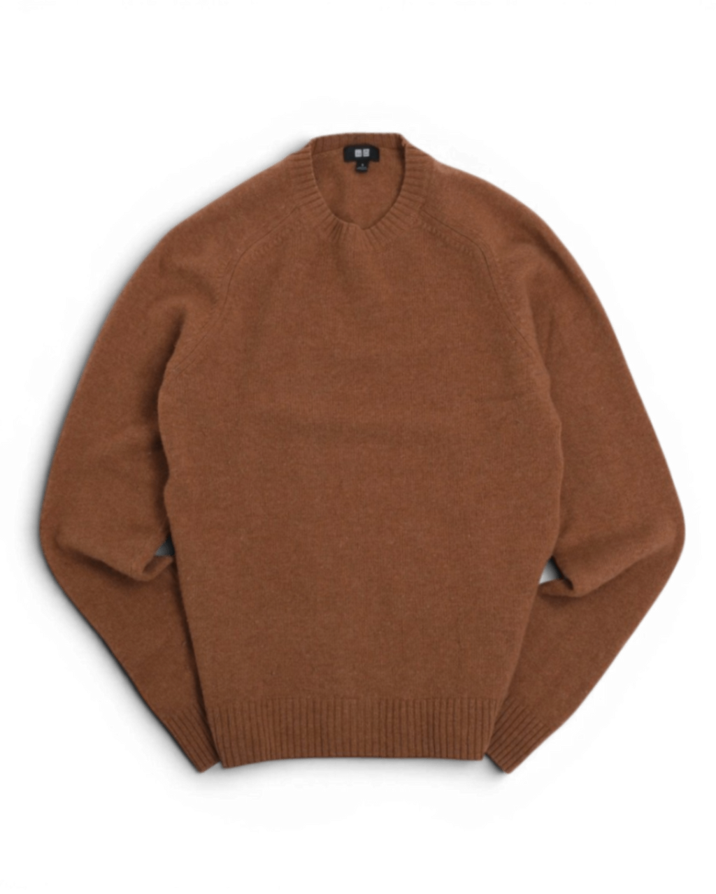 Dark Camel Lambswool Raglan Crewneck