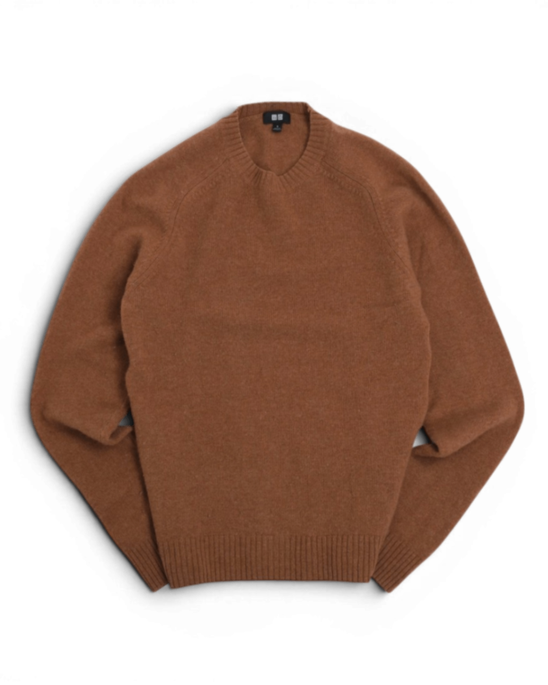 Dark Camel Lambswool Raglan Crewneck