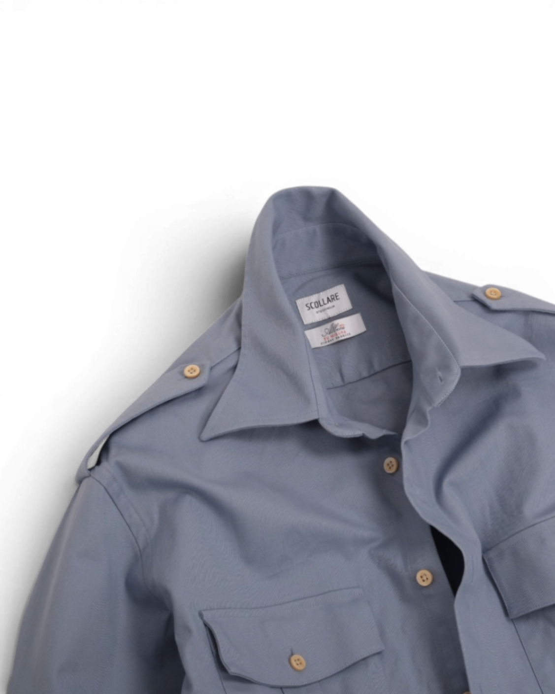 Mid-Blue Cotton Albini Fatigue Shirt