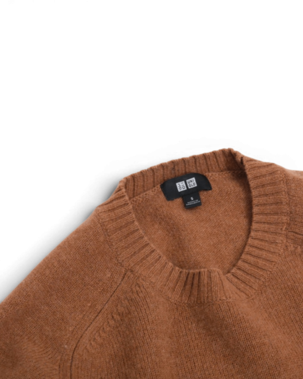 Dark Camel Lambswool Raglan Crewneck