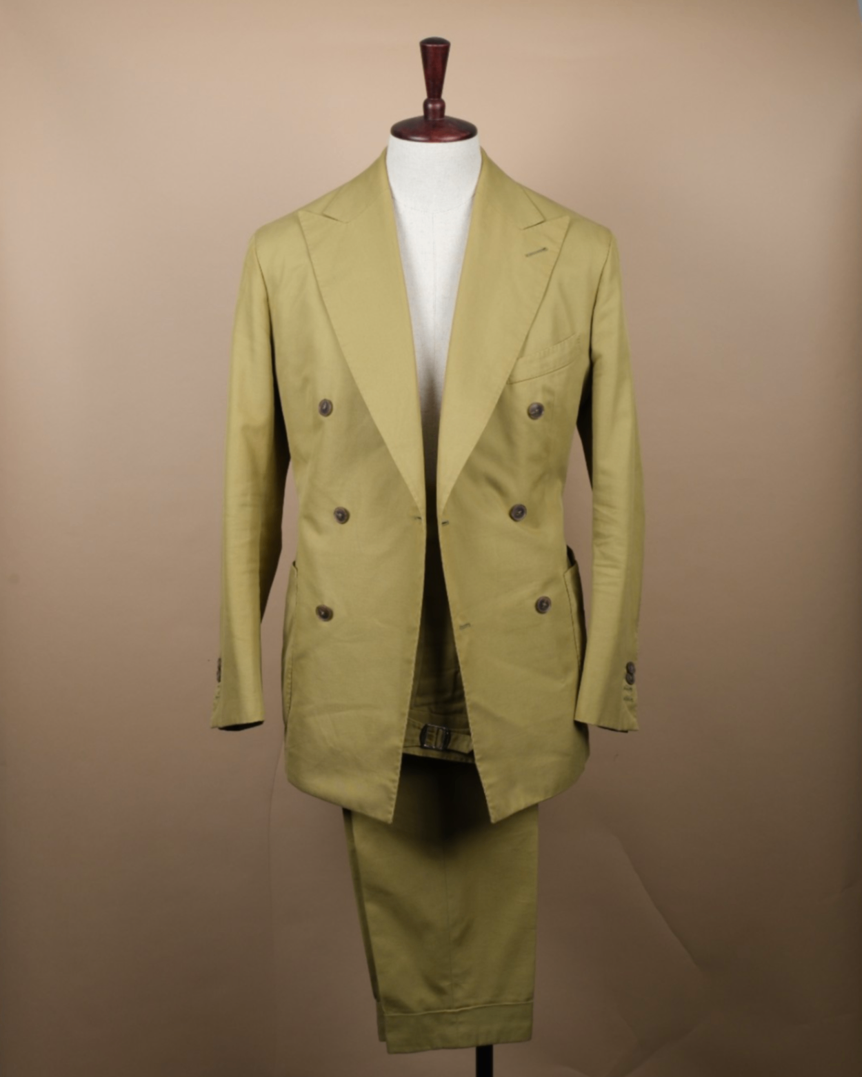 Pale Green Caccioppoli Cotton DB. Suit