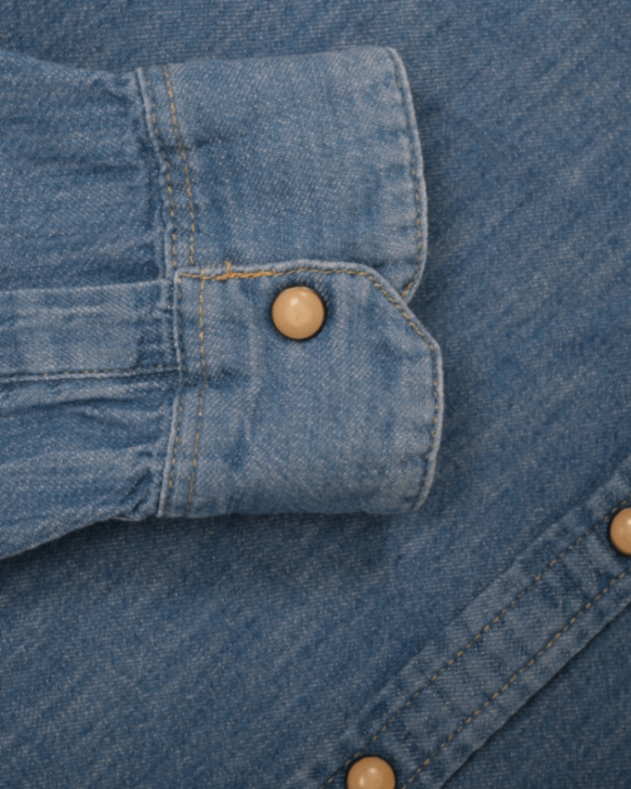 Mid-Blue Denim Western Shirt