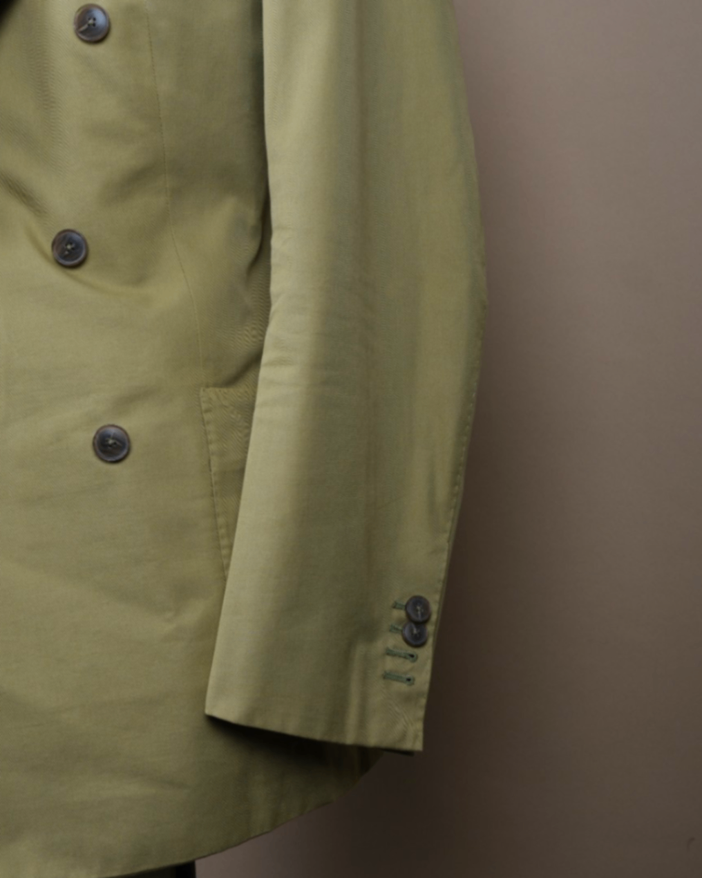 Pale Green Caccioppoli Cotton DB. Suit