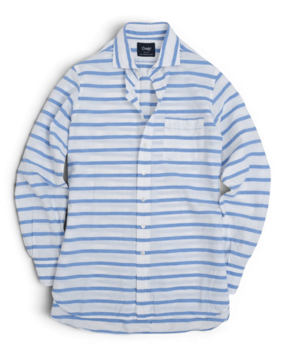 White/Blue Striped Linen/Cotton Shirt