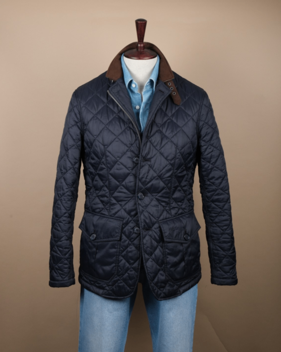 Navy Quilted Sander Jacket
