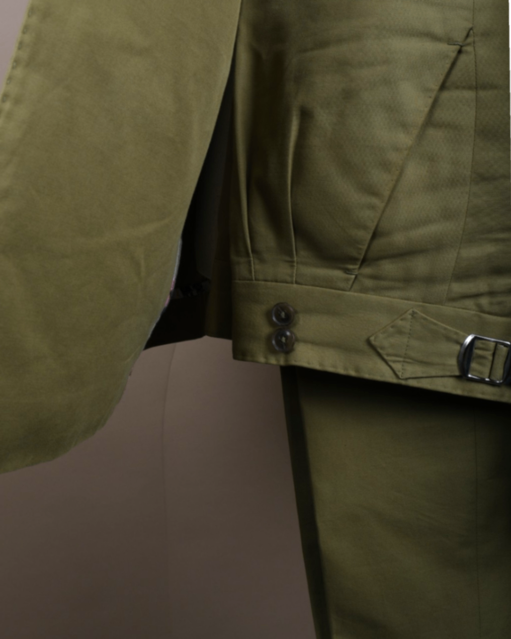 Pale Green Caccioppoli Cotton DB. Suit