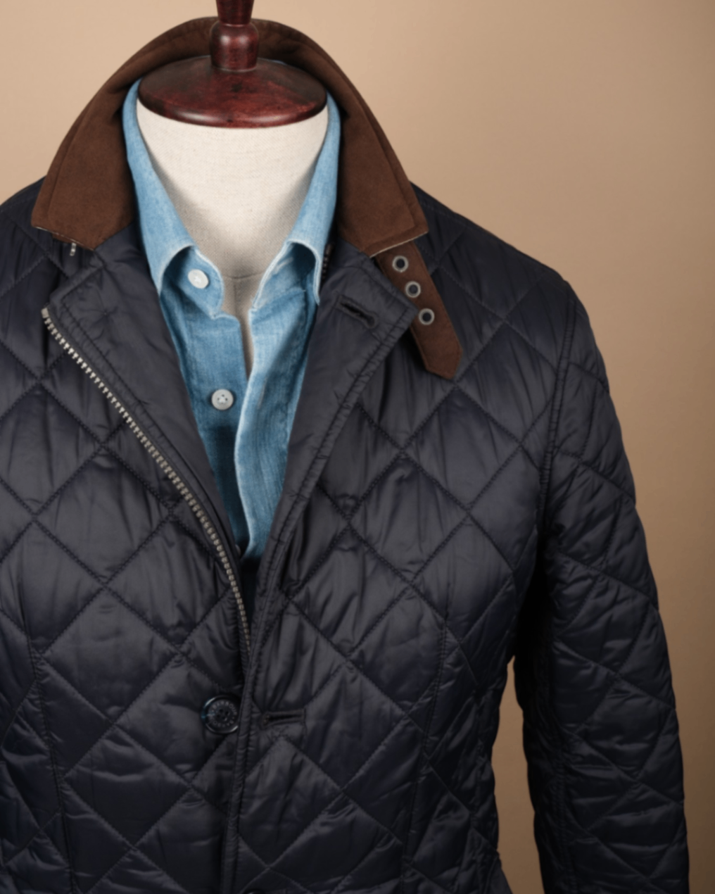 Navy Quilted Sander Jacket