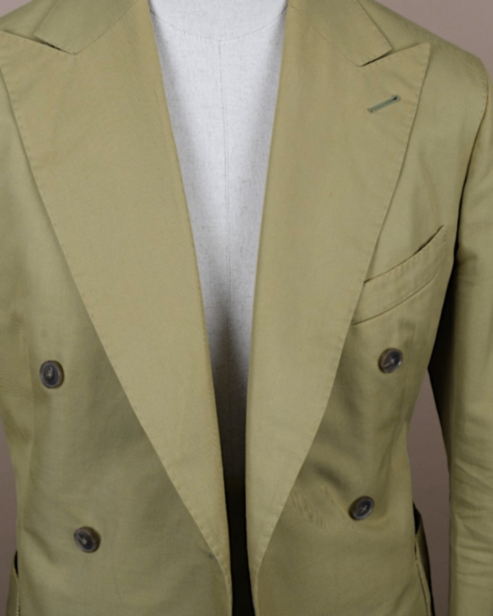 Pale Green Caccioppoli Cotton DB. Suit