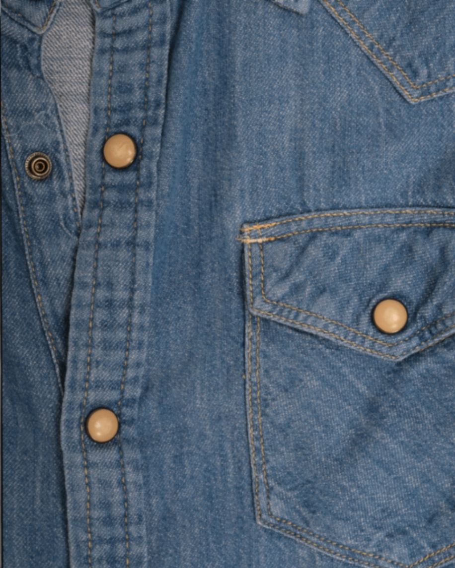 Mid-Blue Denim Western Shirt