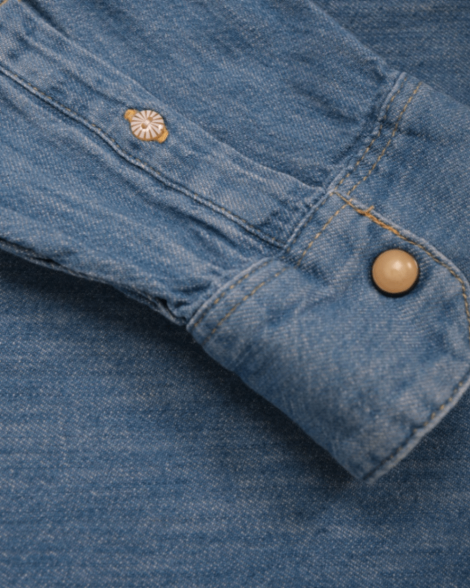 Mid-Blue Denim Western Shirt
