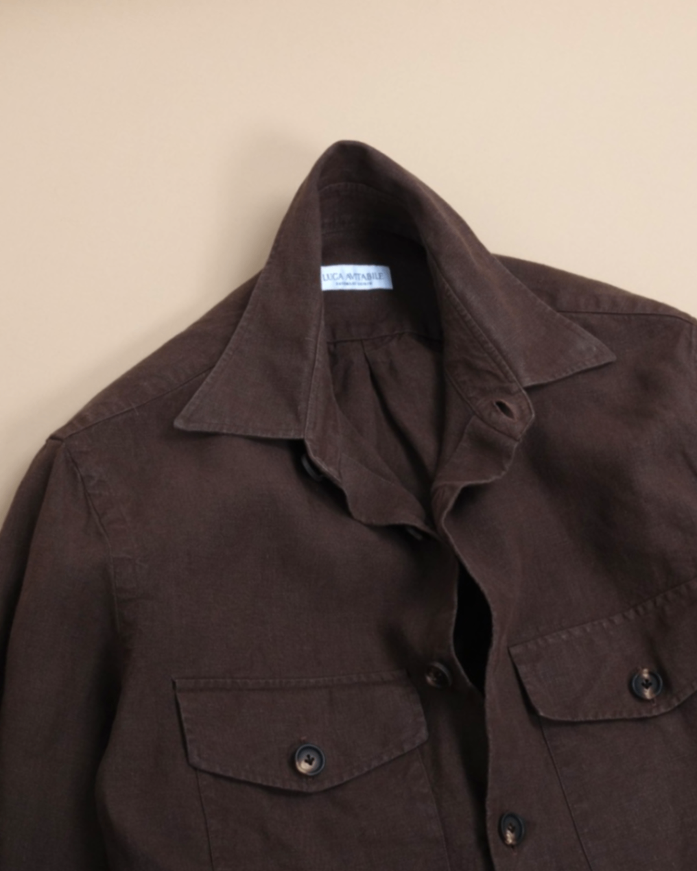 Brown Irish Linen Overshirt