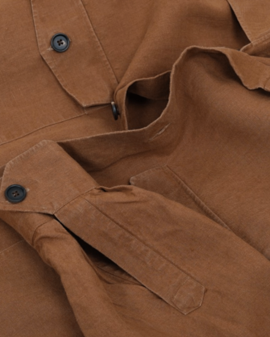 Tobacco Irish Linen Overshirt