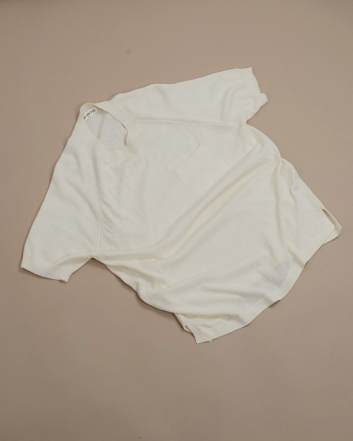 Cream Raglan Short-Sleeve Crewneck