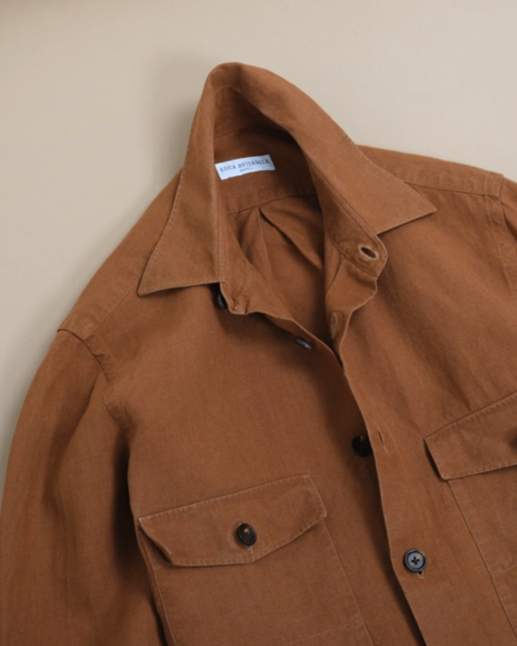 Tobacco Irish Linen Overshirt