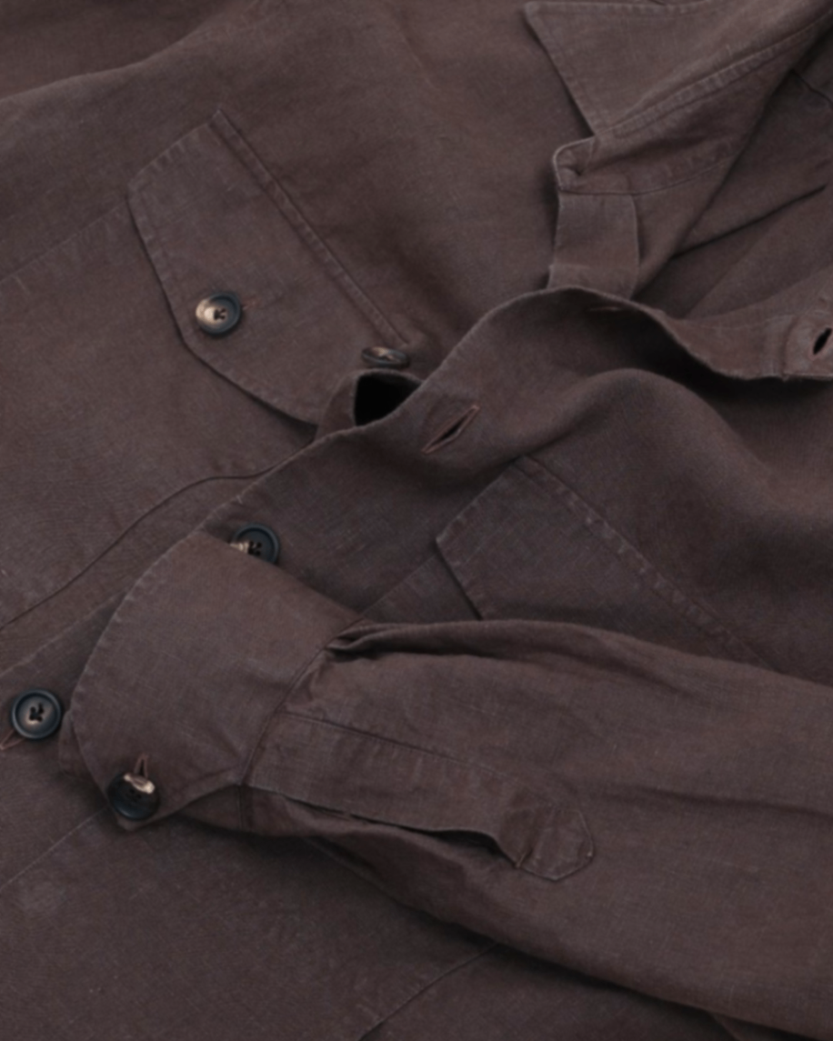 Brown Irish Linen Overshirt