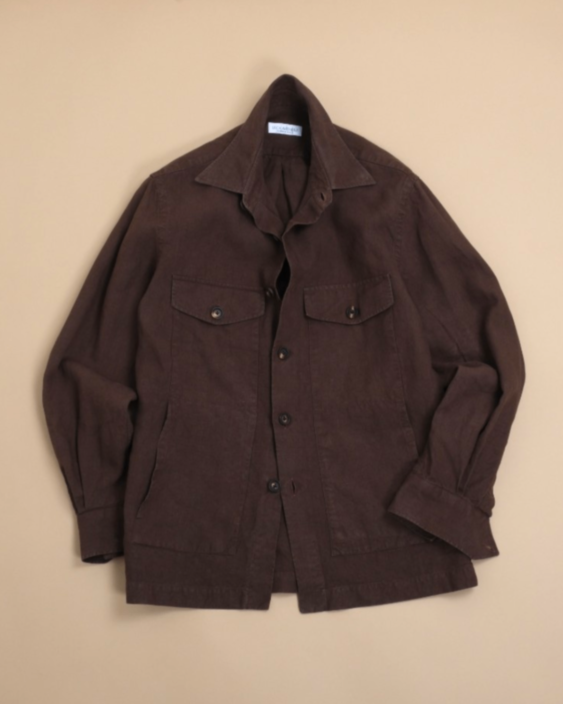 Brown Irish Linen Overshirt