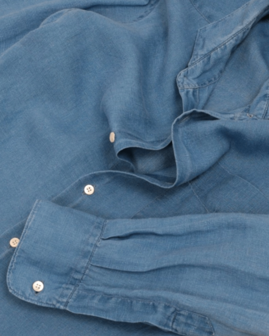 Jeans Blue Linen Cutaway Shirt