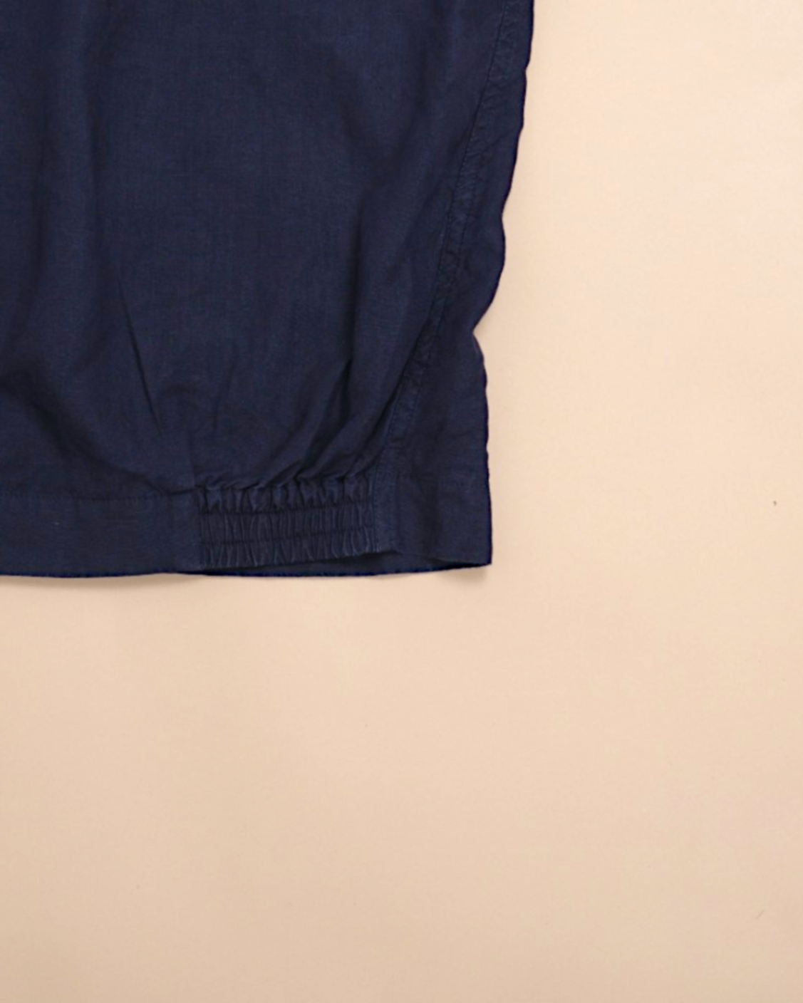 Navy Linen Harrington Jacket