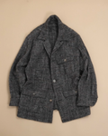 Brown/Grey Wool/Alpaca Camp-Collar Overshirt