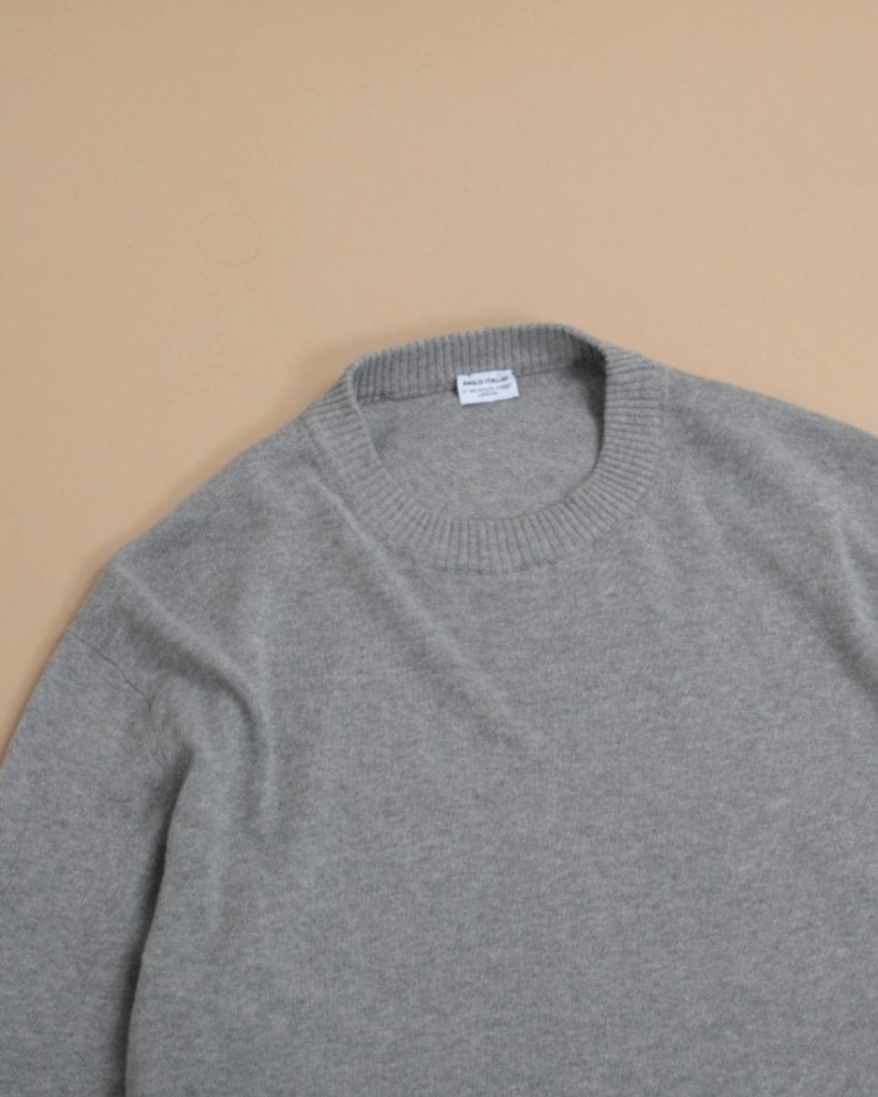 Grey Cotton Crewneck