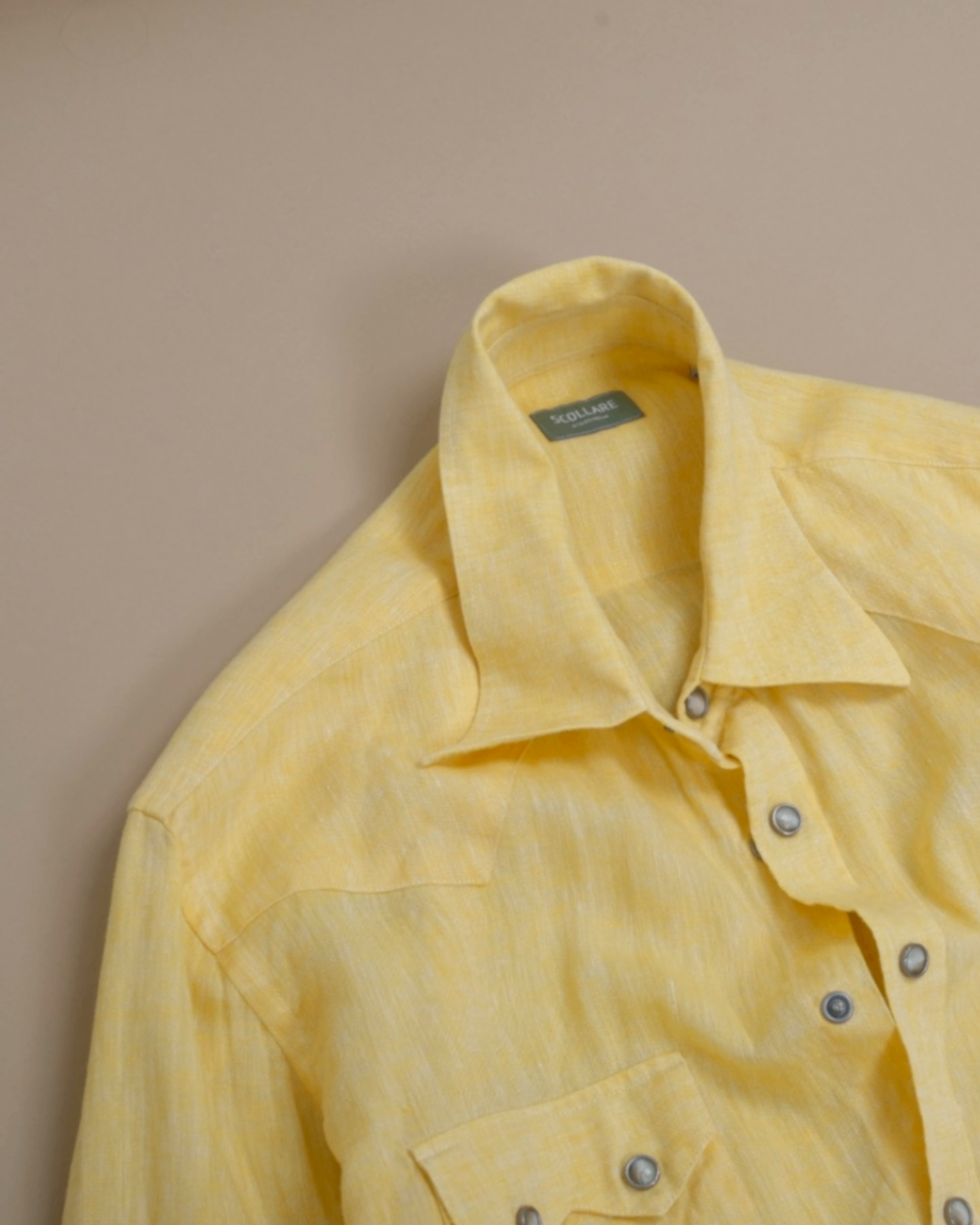 Pale Yellow Linen Sawtooth Westerner