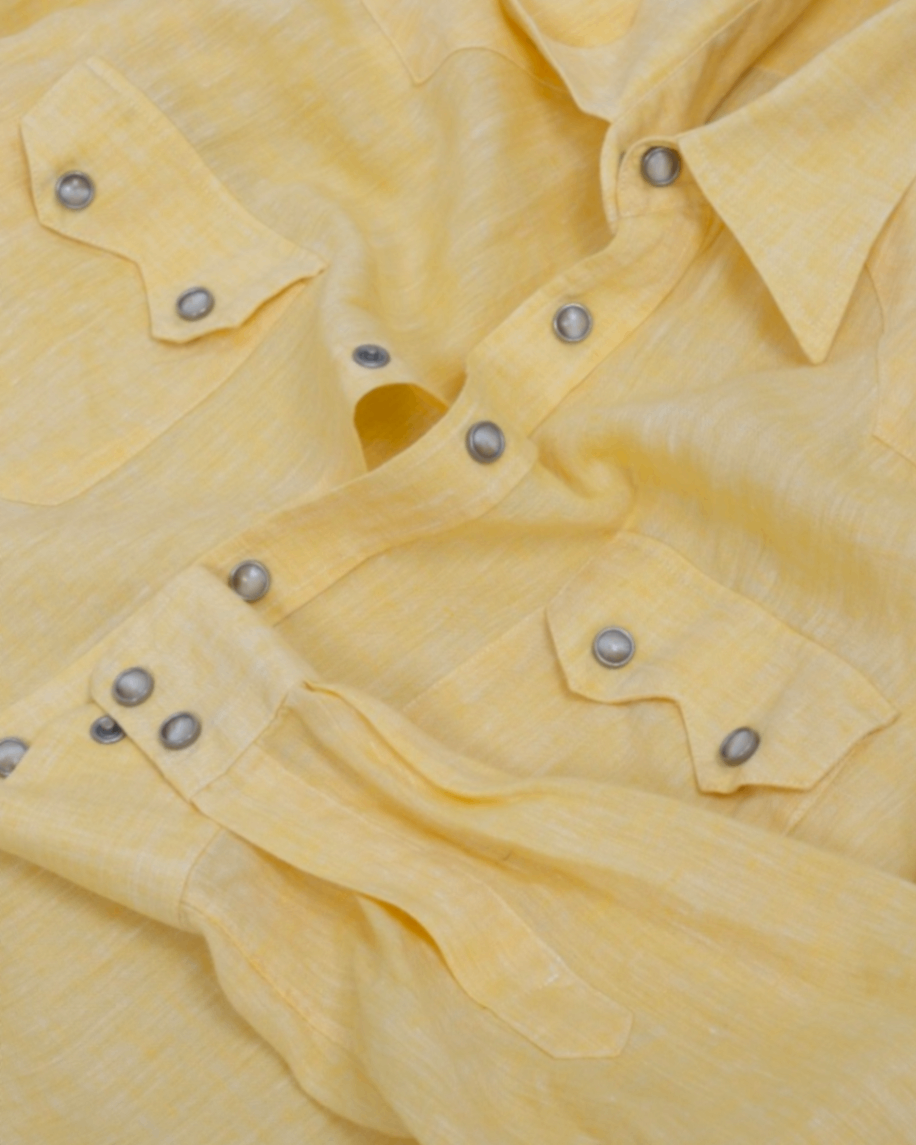 Pale Yellow Linen Sawtooth Westerner