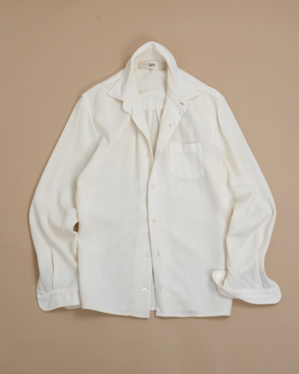 Cream Slub-Weave Shirt
