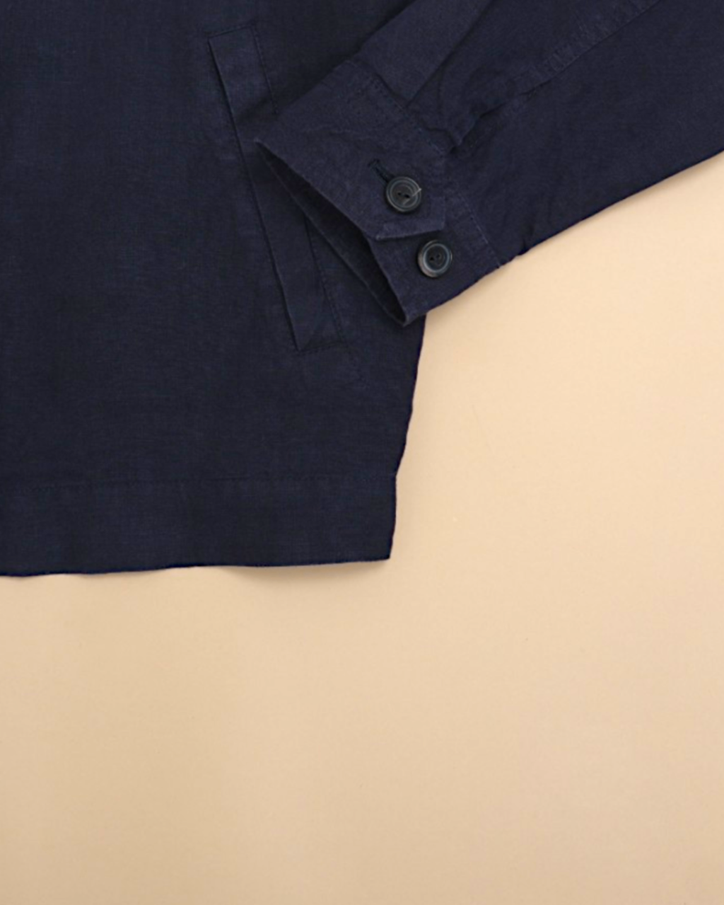 Navy Linen Harrington Jacket