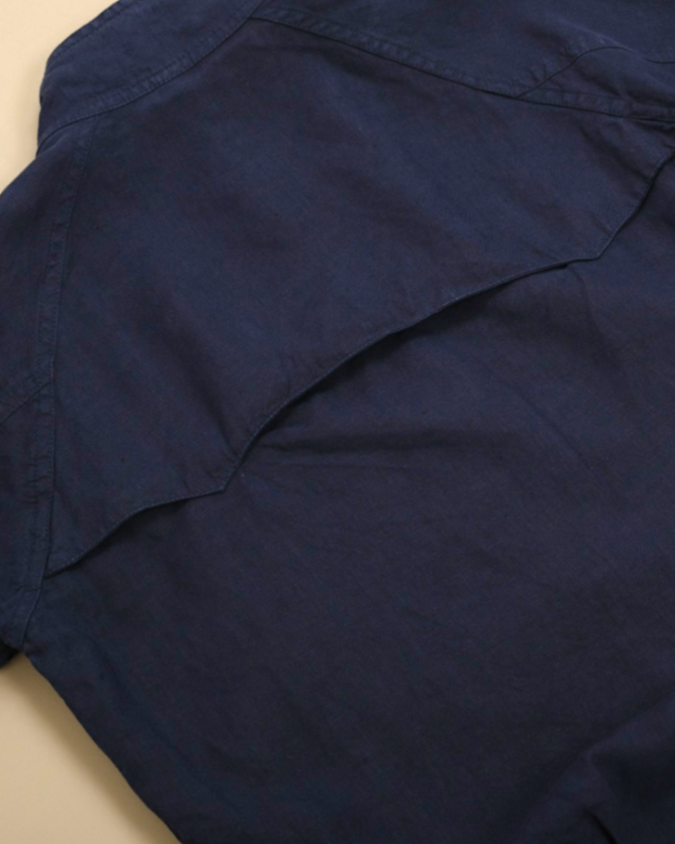 Navy Linen Harrington Jacket