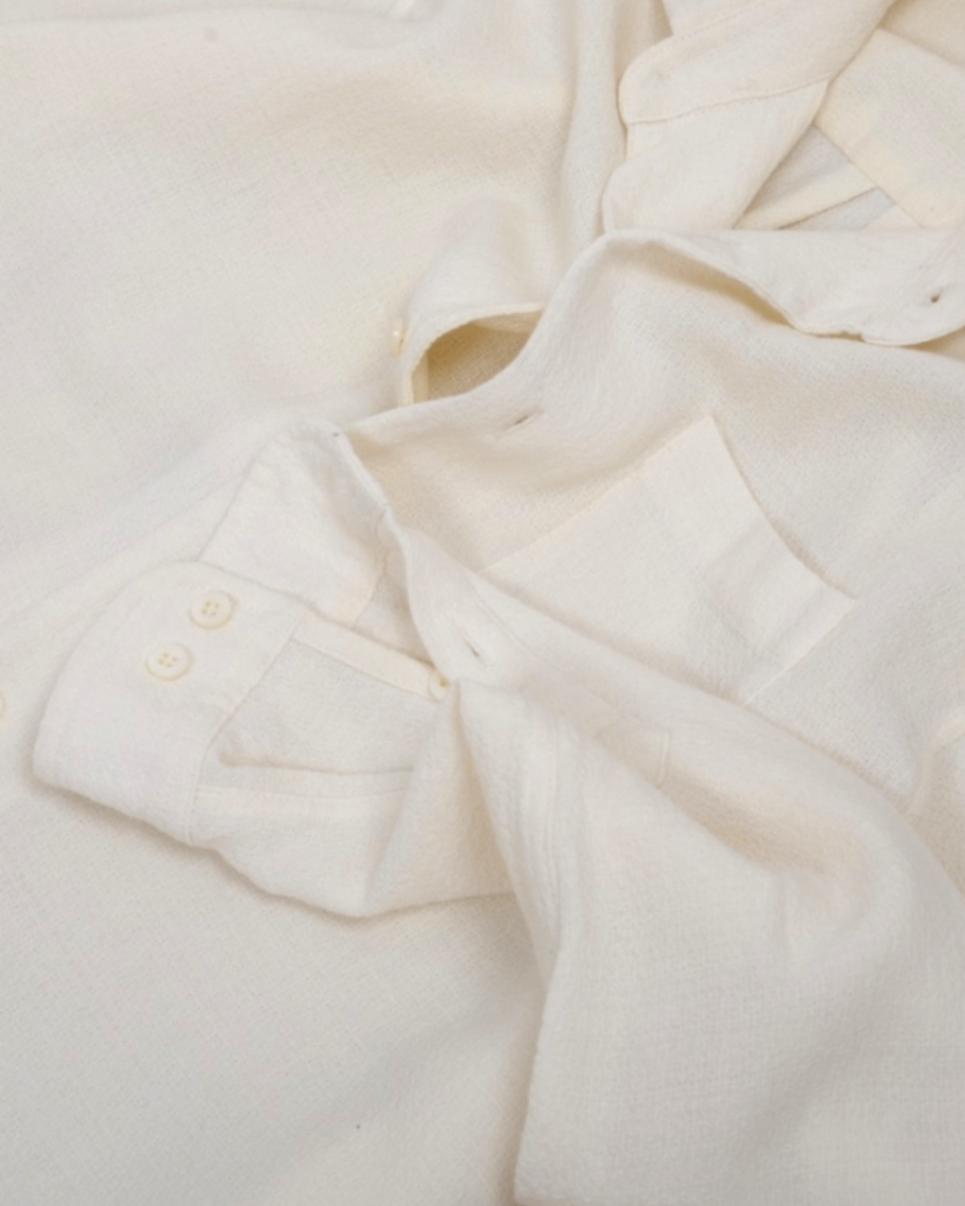 Cream Slub-Weave Shirt