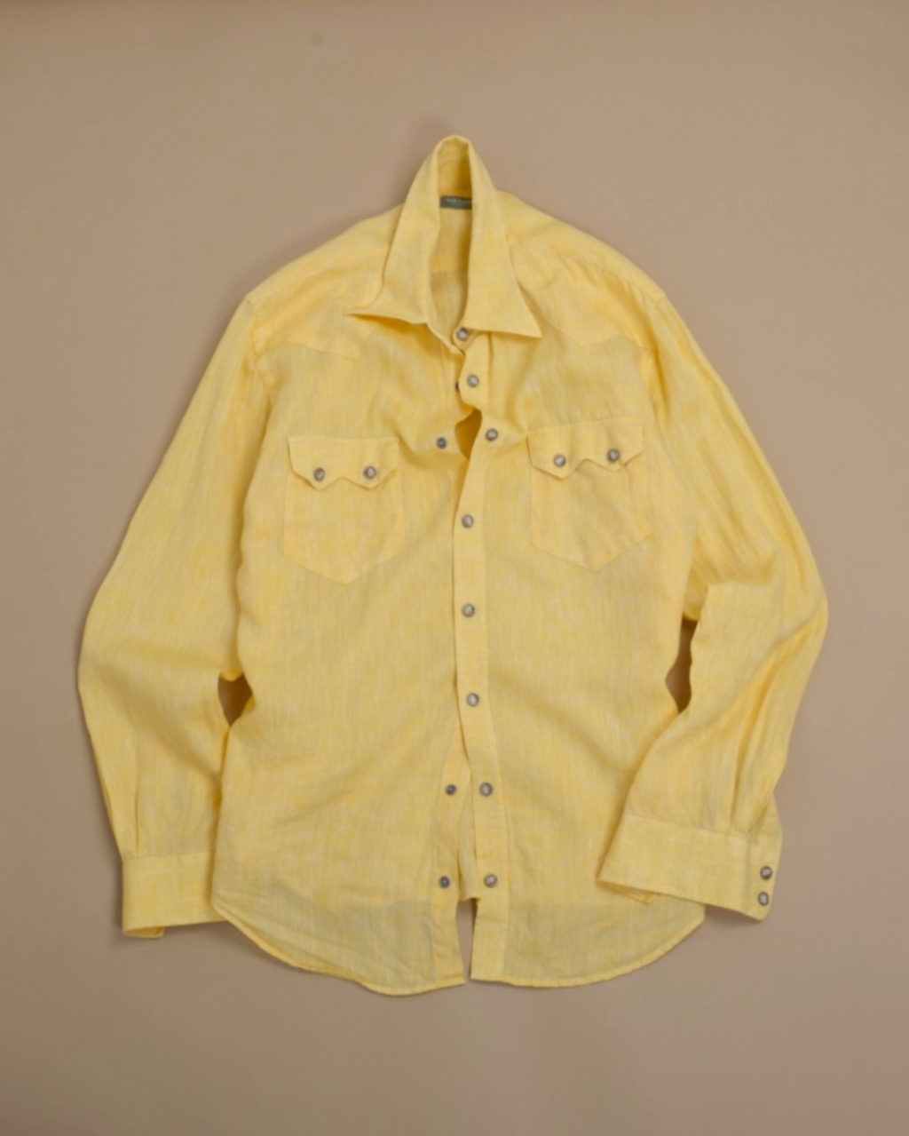 Pale Yellow Linen Sawtooth Westerner
