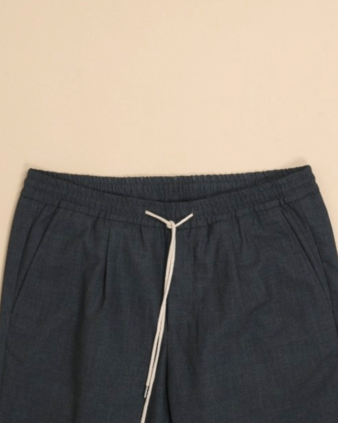 Charcoal Pleated Drawstring Trousers