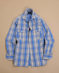 Cream/Blue/Yellow Plaid Check Shirt