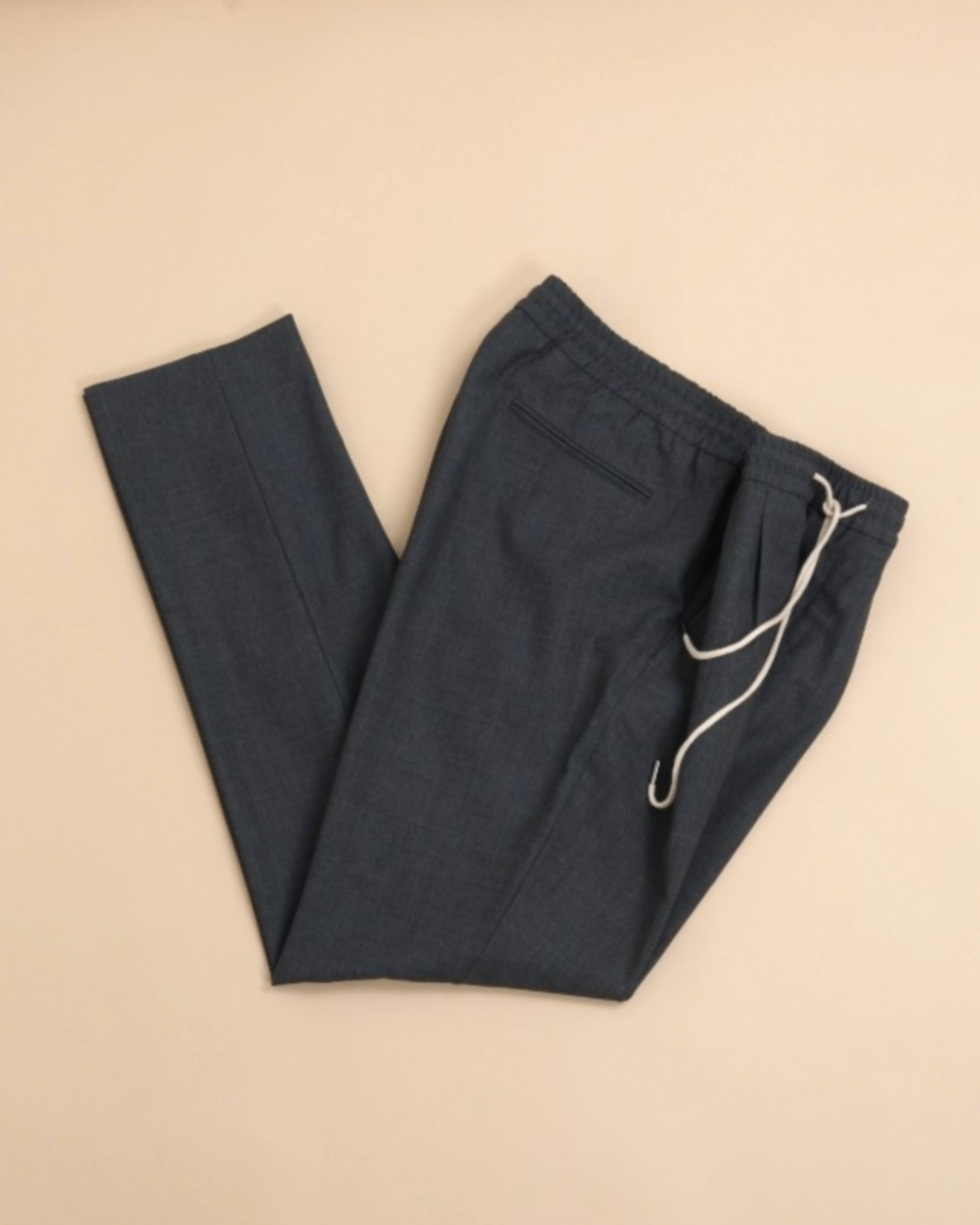 Charcoal Pleated Drawstring Trousers