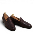 Burgundy Alligator Belgian Loafers