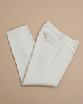 Ivory Heavy Twill Pleated Trousers