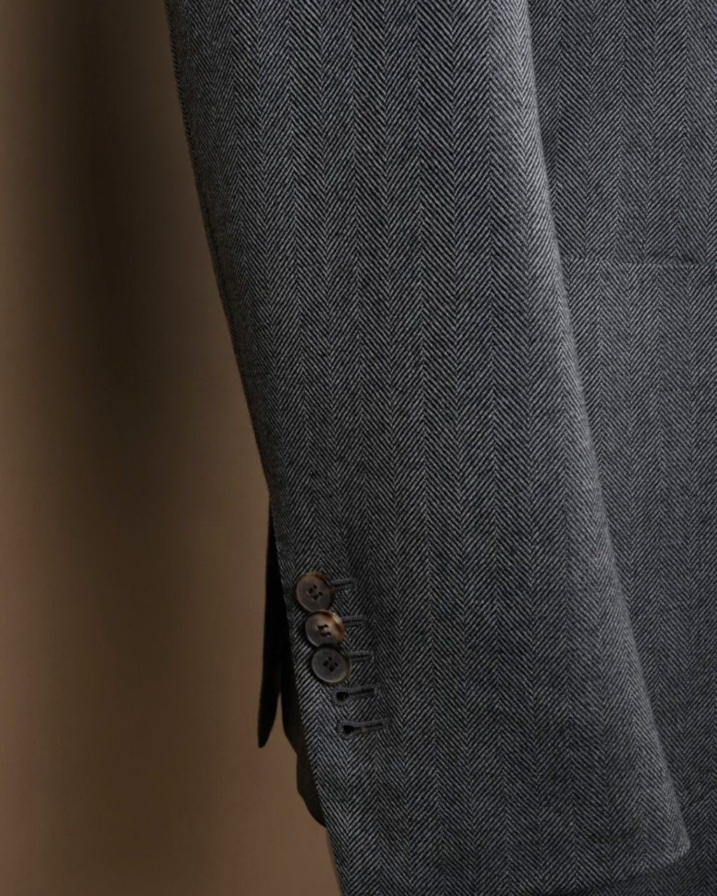 Grey herringbone Wool/Cashmere Sports Jacket