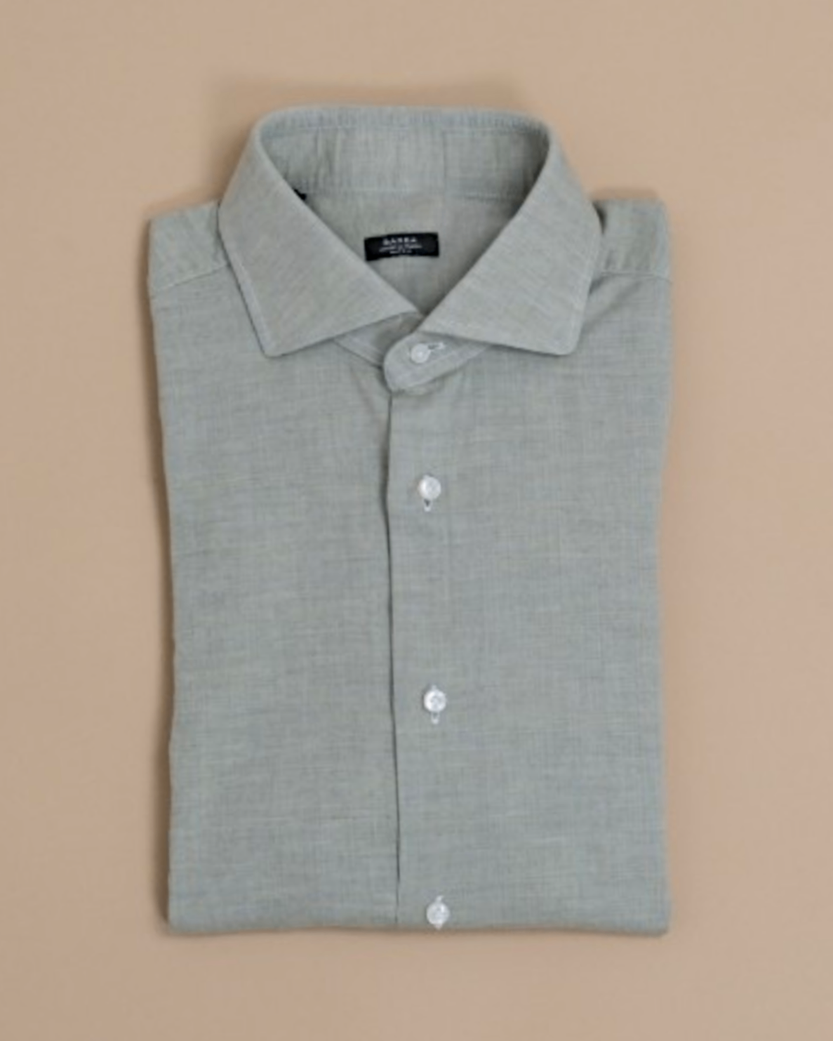 Pale Sage Herringbone Summer Flannel Shirt