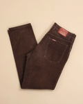 Dark Brown Mid-Rise Cord 5-Pocket Trousers