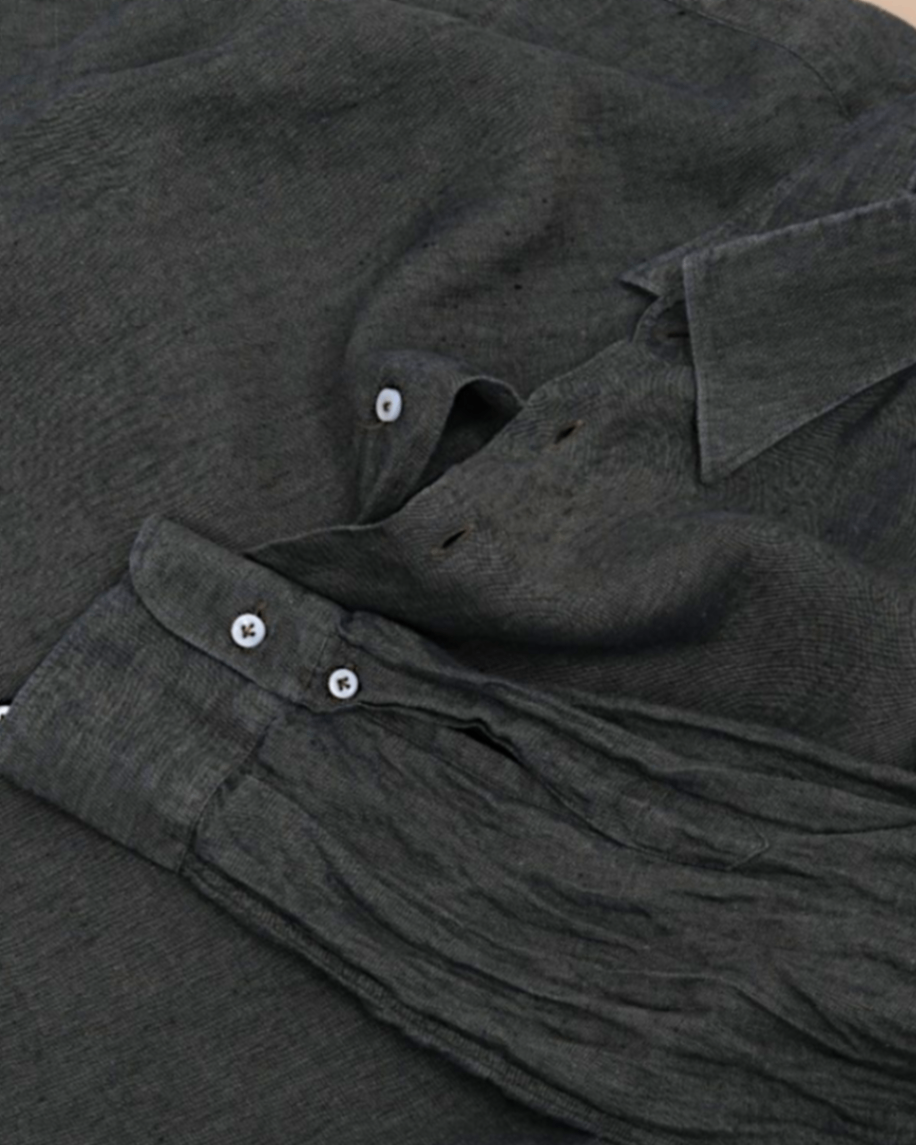 Dark Forest Linen Button-Under Shirt
